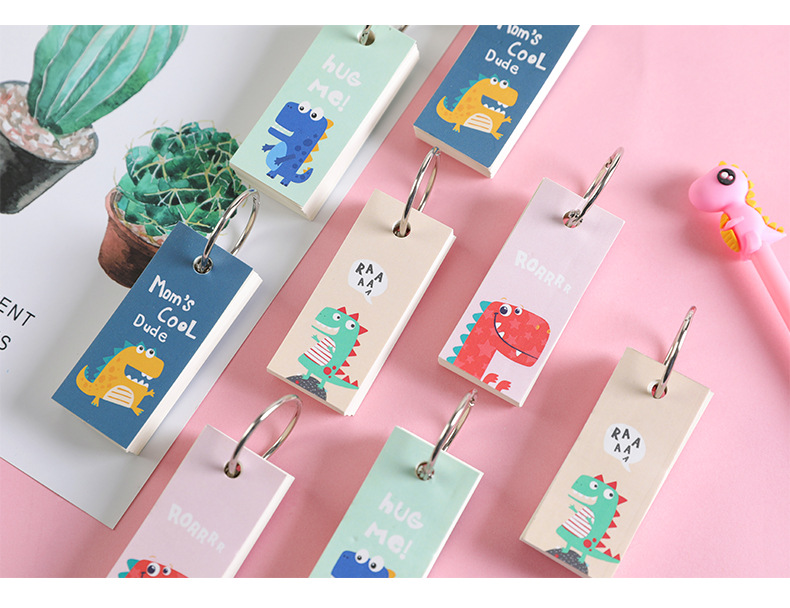 Zhishun Dinosaur Small Hoop Notebook Student Mini Vocabulary Book Portable Notepad Loose Spiral Notebook Tear-off Note Pad Zhishun Dinosaur Small Hoop Notebook Student Mini Vocabulary Book Portable Notepad Loose Spiral Notebook Tear-off Note Pad