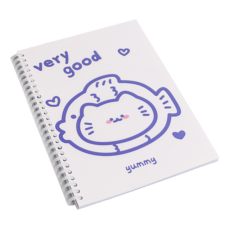 Simple Ins Bear Notebook Fresh B5 Loose-Leaf Coil Notebook Student Transparent Frosted Mesh Journal Book