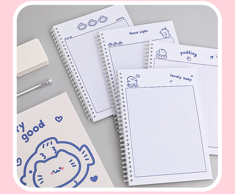 Simple Ins Bear Notebook Fresh B5 Loose-Leaf Coil Notebook Student Transparent Frosted Mesh Journal Book Simple Ins Bear Notebook Fresh B5 Loose-Leaf Coil Notebook Student Transparent Frosted Mesh Journal Book