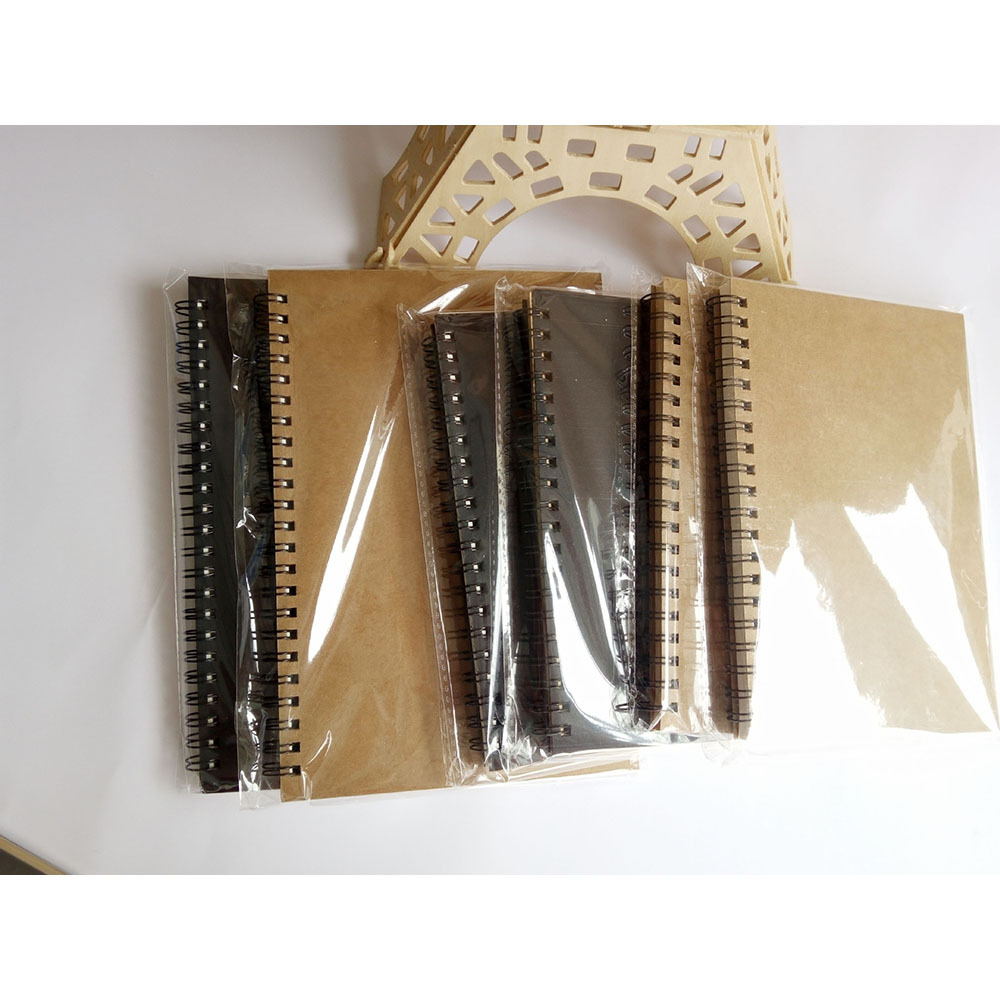 Factory Direct Sales Customizable Retro Kraft Paper Sketchbook Graffiti Blank Book Creative Coil Notebook