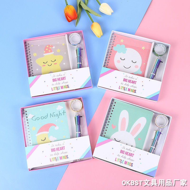 In Stock Wholesale Student Notebook Diary Journal Book Notepad Travel Book Children Pupil Prize Set