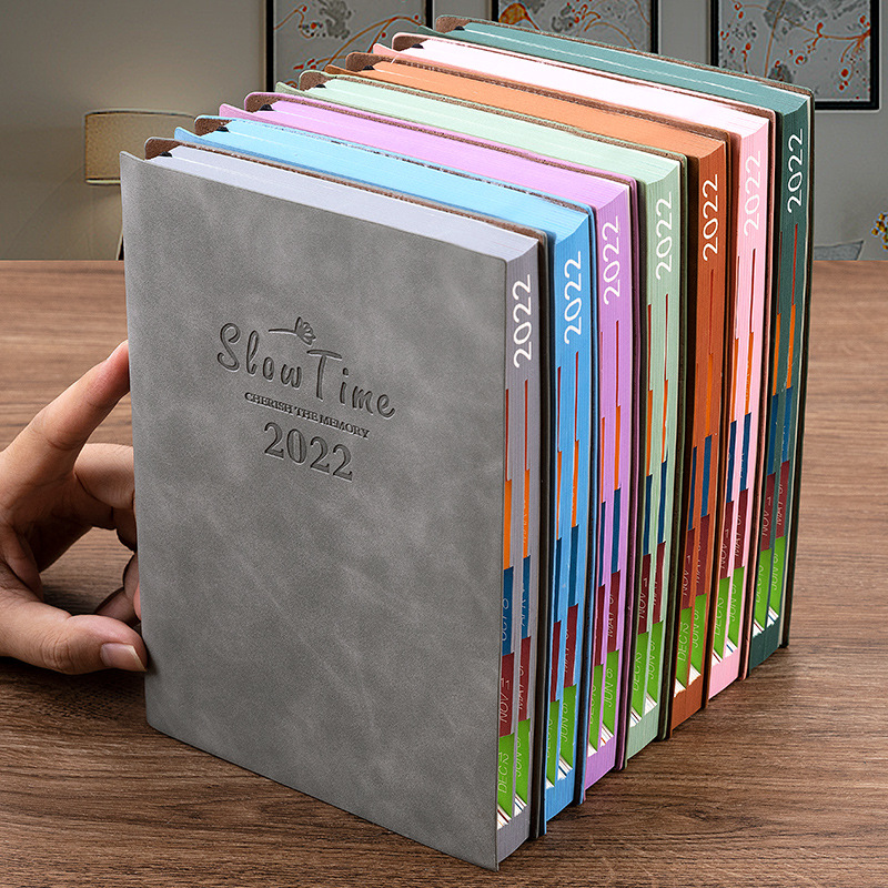 2022 Tiger Year Schedule Book 365 Days Soft Leather Notepad Time Management Plan Calendar Self-Discipline Notebook