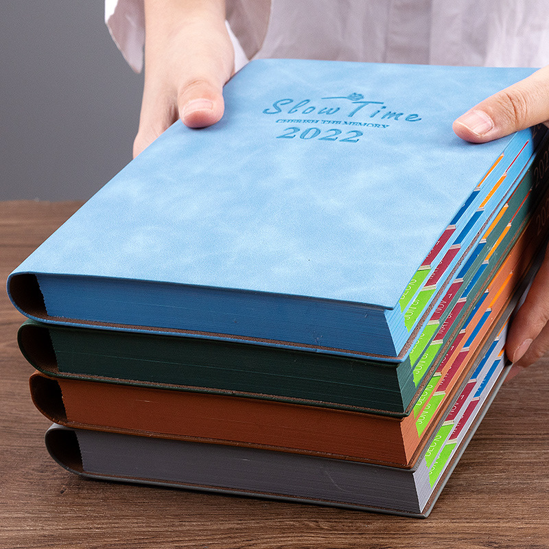 2022 Tiger Year Schedule Book 365 Days Soft Leather Notepad Time Management Plan Calendar Self-Discipline Notebook