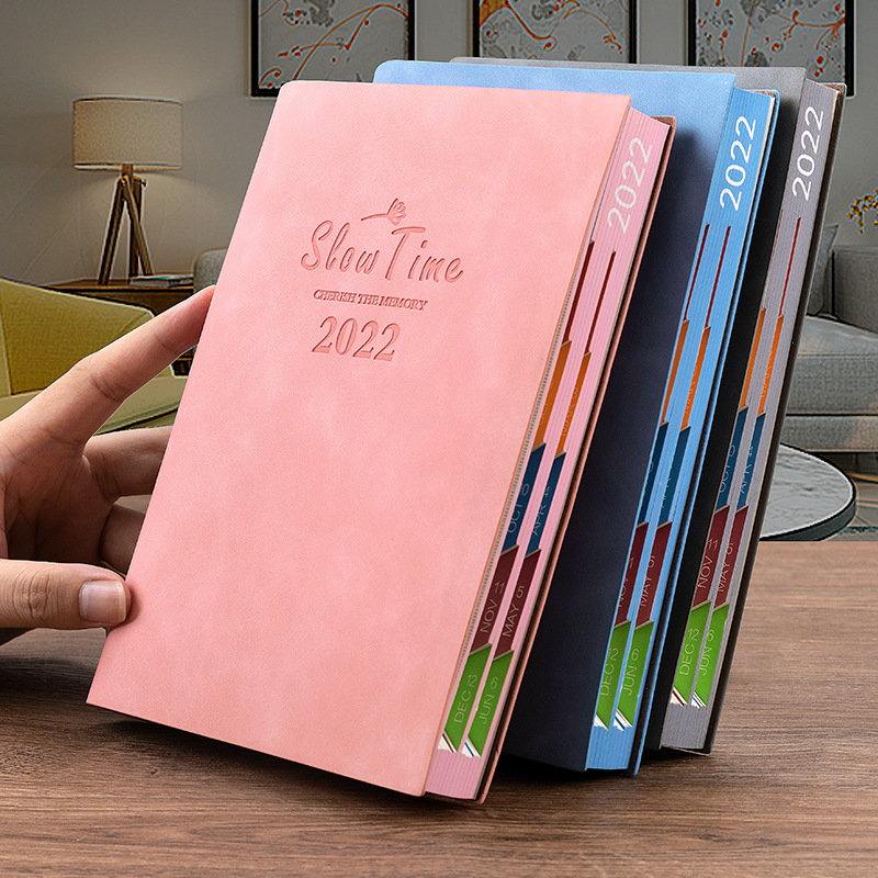2022 Tiger Year Schedule Book 365 Days Soft Leather Notepad Time Management Plan Calendar Self-Discipline Notebook