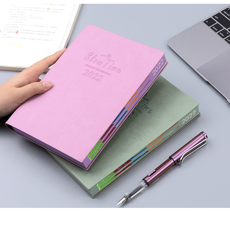 2022 Tiger Year Schedule Book 365 Days Soft Leather Notepad Time Management Plan Calendar Self-Discipline Notebook