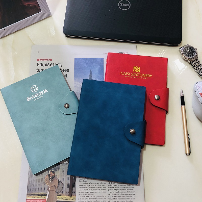 A5 Business Simplicity Pu Magnetic Snap Notebook B5 Yangba Soft Copy Journal Book Set Logo Notebook Wholesale