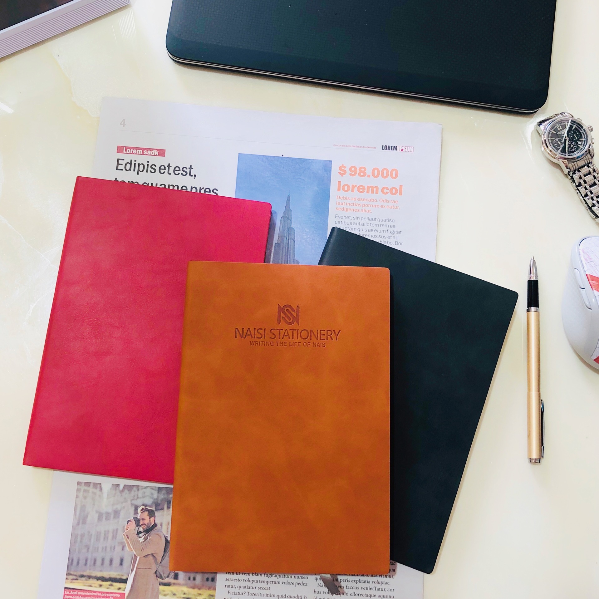 A5 Business Simplicity Pu Magnetic Snap Notebook B5 Yangba Soft Copy Journal Book Set Logo Notebook Wholesale