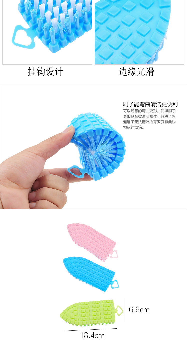 Can bend soft Bristle brush Multifunction Clean Brush remove Dirt Brush Faucet Brush corner bath bath Brush Factory Direct sale