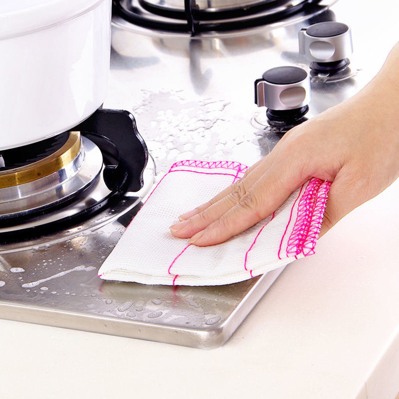 Oil-Free Kitchen 5-Layer 28*28 Rag Absorbent Towel Thickened Household Cleaning Towel Brush Bowl to Clean a Table Dishcloth