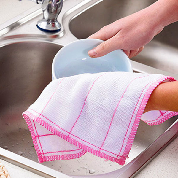 Oil-Free Kitchen 5-Layer 28*28 Rag Absorbent Towel Thickened Household Cleaning Towel Brush Bowl to Clean a Table Dishcloth