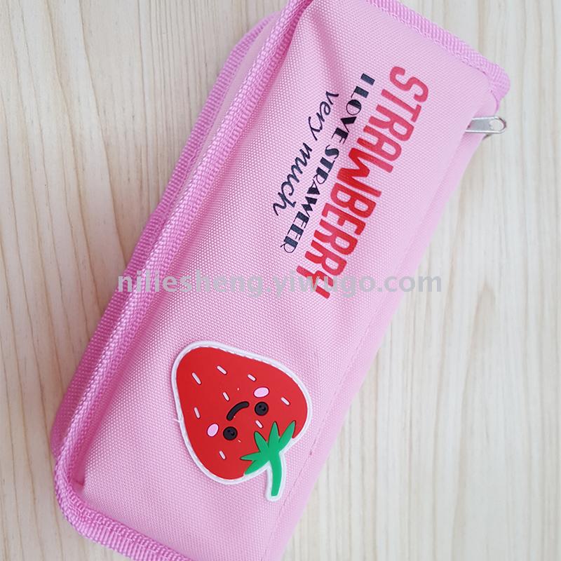 Absorbent pen bag with three zipper sports also students waterproof high - capacity nylon cartoon high quality pen box