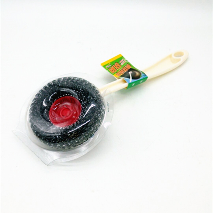 Steel wire long handle pot brush can be hanging clean brush to oil wash pot brush