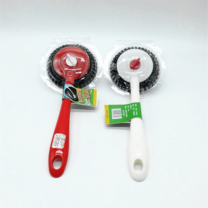 Steel wire long handle pot brush can be hanging clean brush to oil wash pot brush