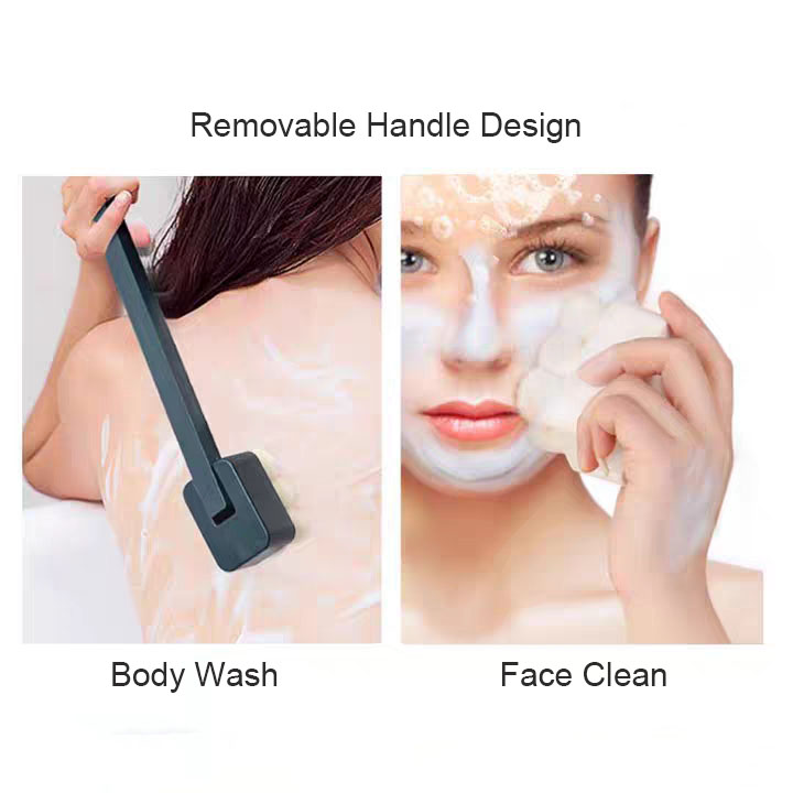 Korean Shower Brush,Back Washer for Men Women, Long Handle Body Brush Wet Body Clean Tools Natural Bristle Exfoliator