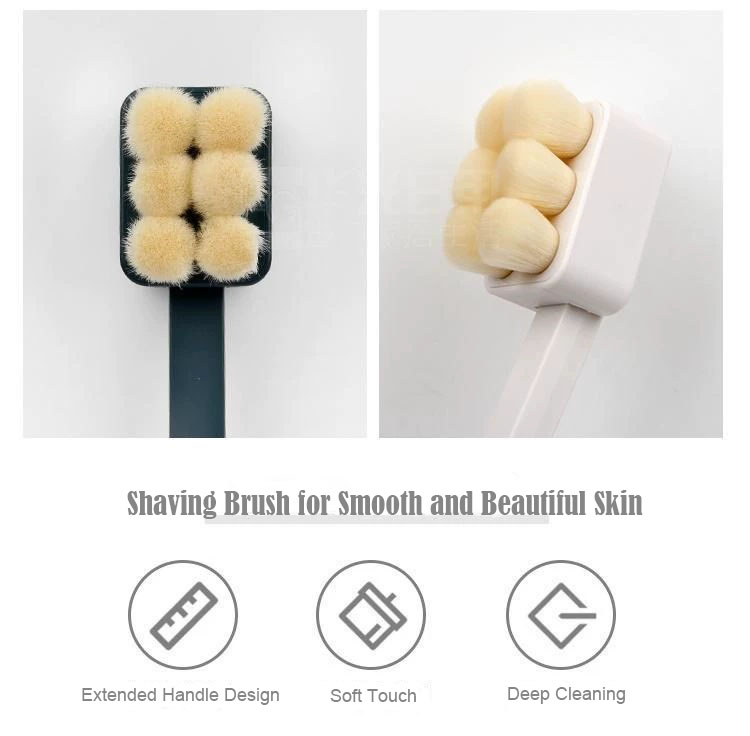 Korean Shower Brush,Back Washer for Men Women, Long Handle Body Brush Wet Body Clean Tools Natural Bristle Exfoliator