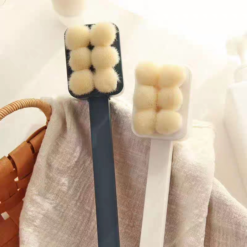 Korean Shower Brush,Back Washer for Men Women, Long Handle Body Brush Wet Body Clean Tools Natural Bristle Exfoliator