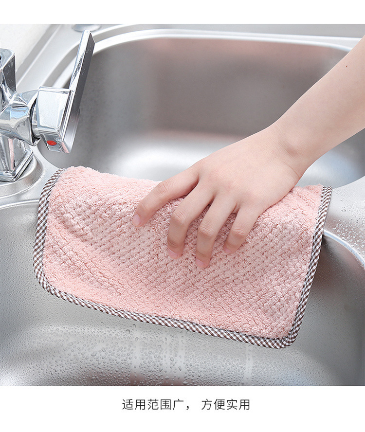 Household water absorption is not easy to shed thick dishcloth hanging handkerchief kitchen towel for wash hands small towel towel