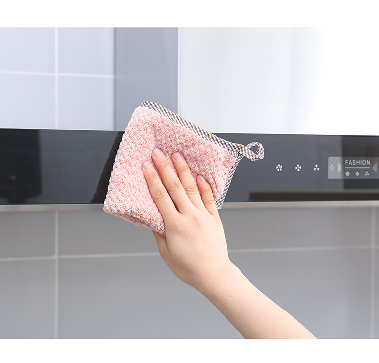 Household water absorption is not easy to shed thick dishcloth hanging handkerchief kitchen towel for wash hands small towel towel