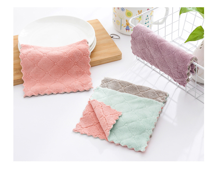 Dishcloth Kitchen Cleaning Double-Sided Two-Color Strong Absorbent Cloth Fiber Material Dish Towel Dishcloth Kitchen Cleaning Double-Sided Two-Color Strong Absorbent Cloth Fiber Material Dish Towel