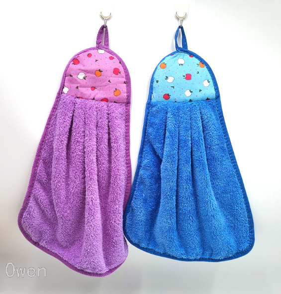 Hand Towel Hanging Cute Absorbent Korean Hand Cloth Towel Bathroom Artifact Kitchen Supplies Children Fork PA