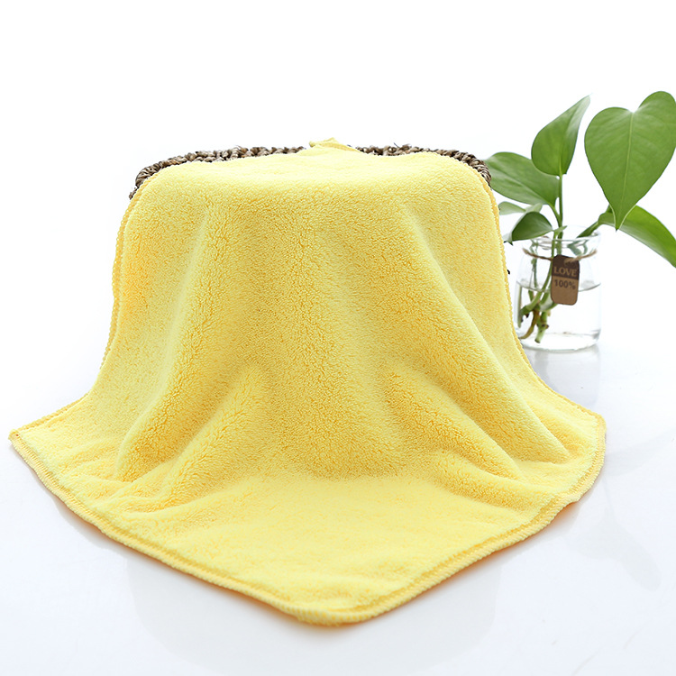 Free Shipping High Density Coral Fleece Square Scarf 30*30 Small Tower Kindergarten Hand Towel Saliva Towel Kitchen Napkin 350G