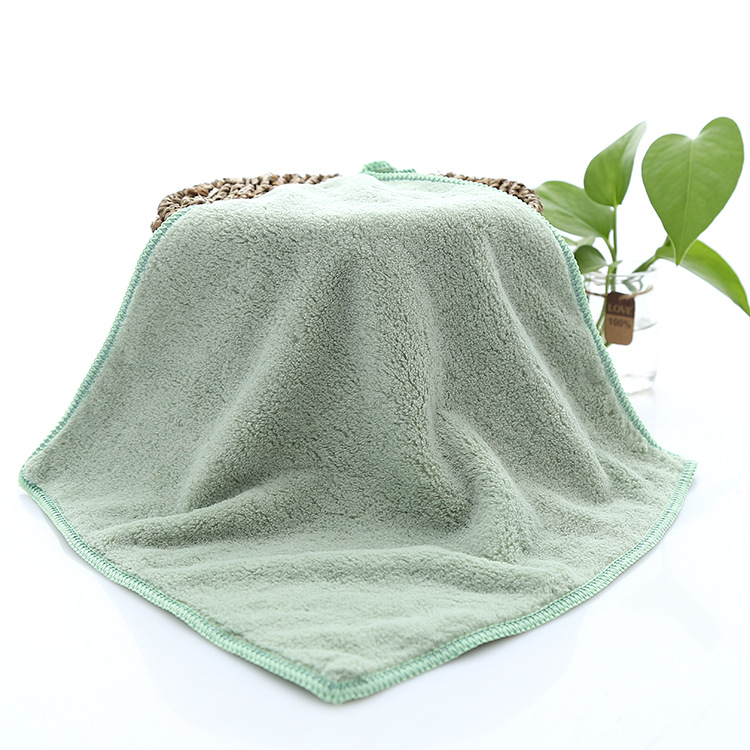 Free Shipping High Density Coral Fleece Square Scarf 30*30 Small Tower Kindergarten Hand Towel Saliva Towel Kitchen Napkin 350G