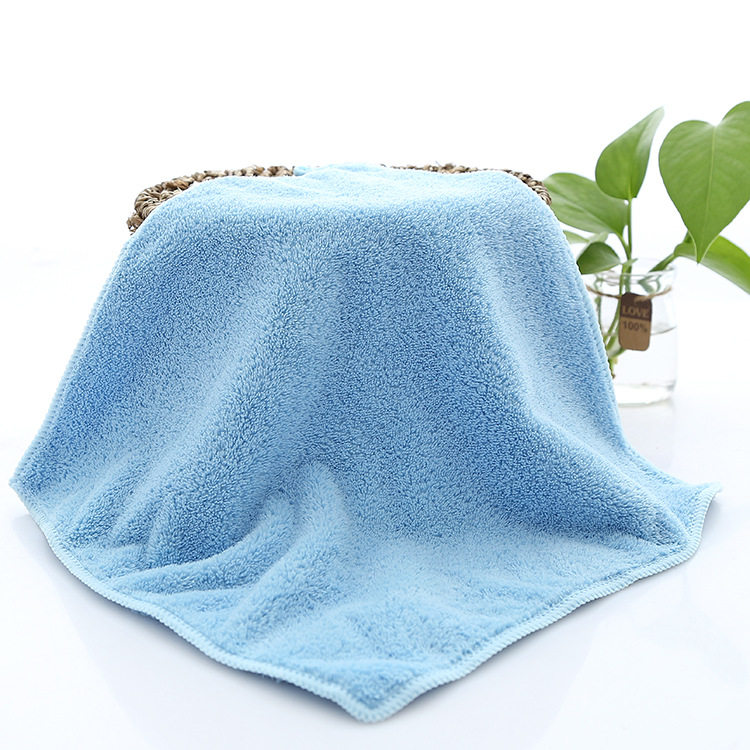 Free Shipping High Density Coral Fleece Square Scarf 30*30 Small Tower Kindergarten Hand Towel Saliva Towel Kitchen Napkin 350G