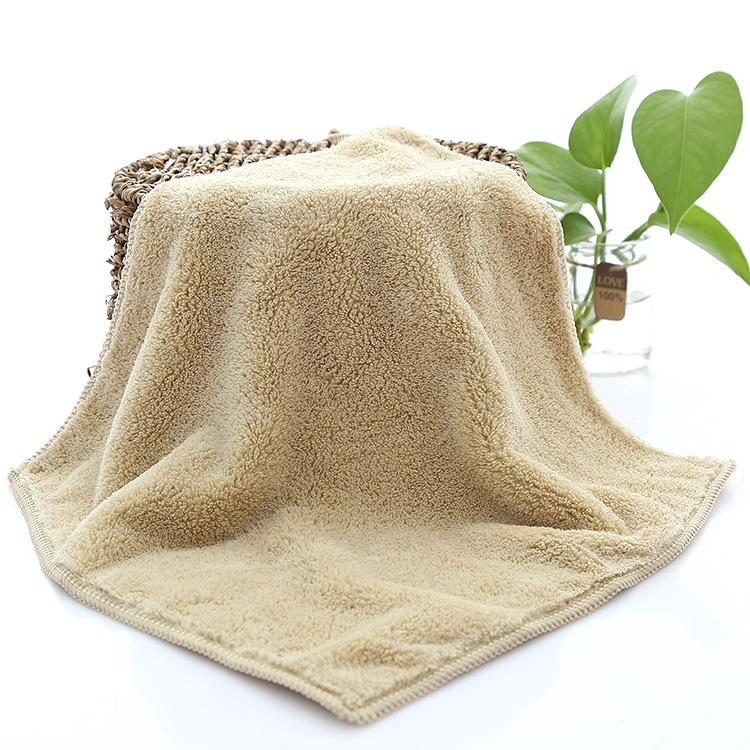 Free Shipping High Density Coral Fleece Square Scarf 30*30 Small Tower Kindergarten Hand Towel Saliva Towel Kitchen Napkin 350G