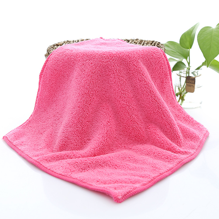 Free Shipping High Density Coral Fleece Square Scarf 30*30 Small Tower Kindergarten Hand Towel Saliva Towel Kitchen Napkin 350G