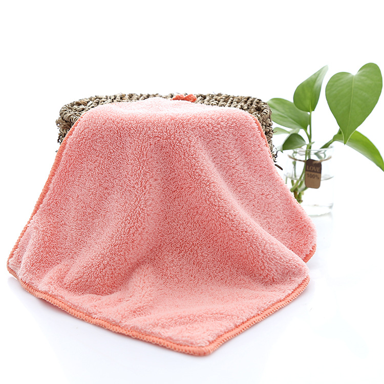 Free Shipping High Density Coral Fleece Square Scarf 30*30 Small Tower Kindergarten Hand Towel Saliva Towel Kitchen Napkin 350G