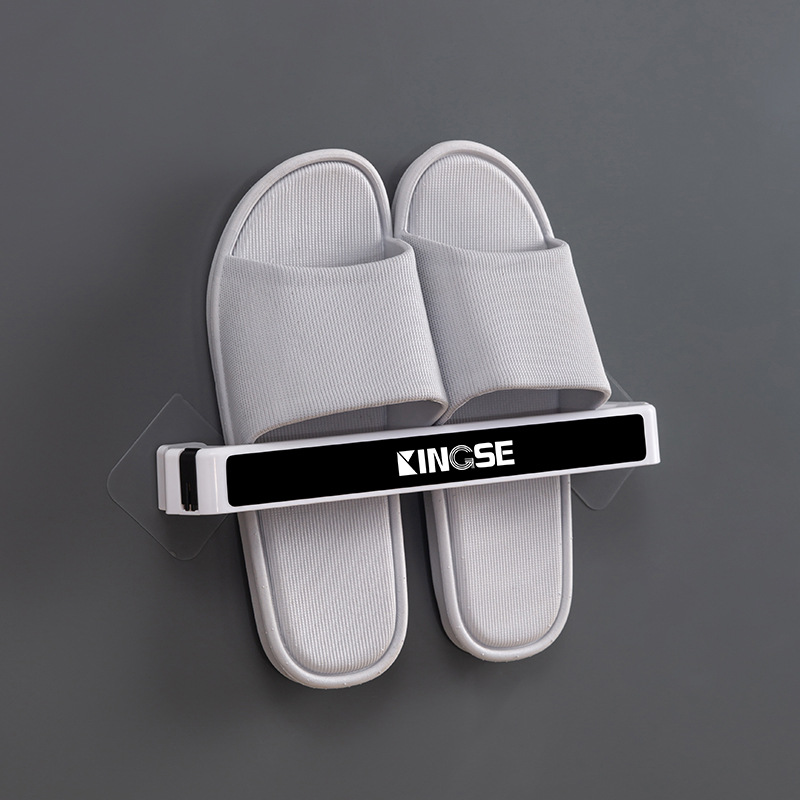 Cross-Border Hot Selling Factory Direct Supply Punch-Free No Trace Stickers Adhesive Bathroom Plastic Pipe Slipper Rack Kitchen Towel Rack