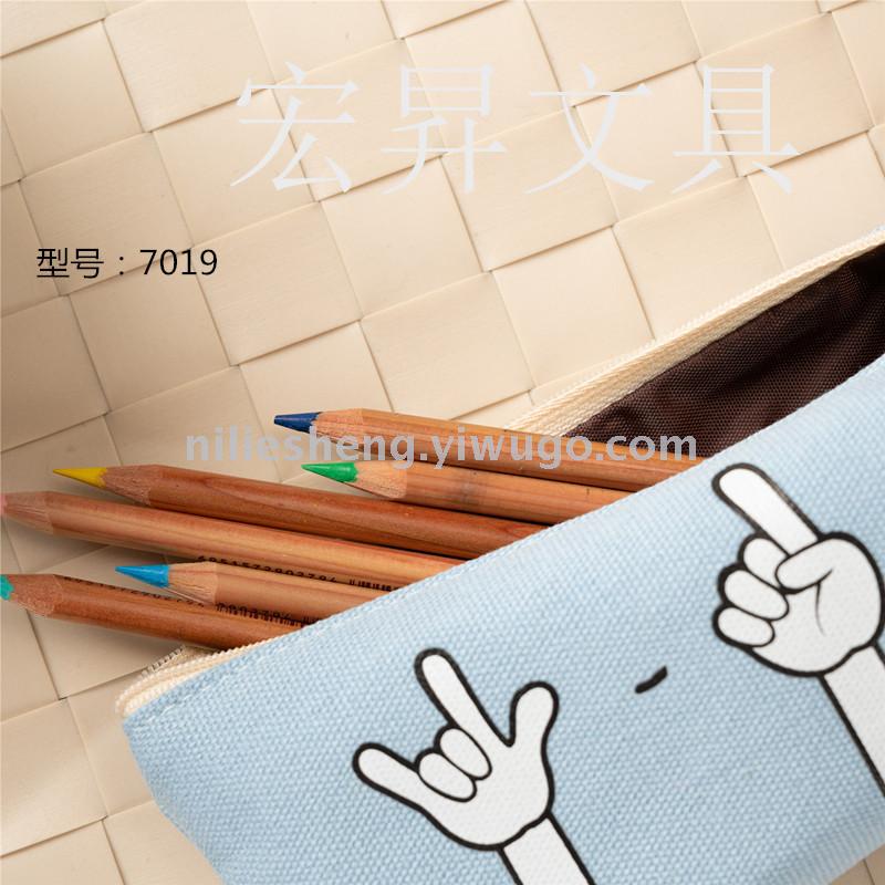 Mathematical puzzle pen bag cartoon storage bag pencil bag waterproof large capacity pencil box storage pen box writing case