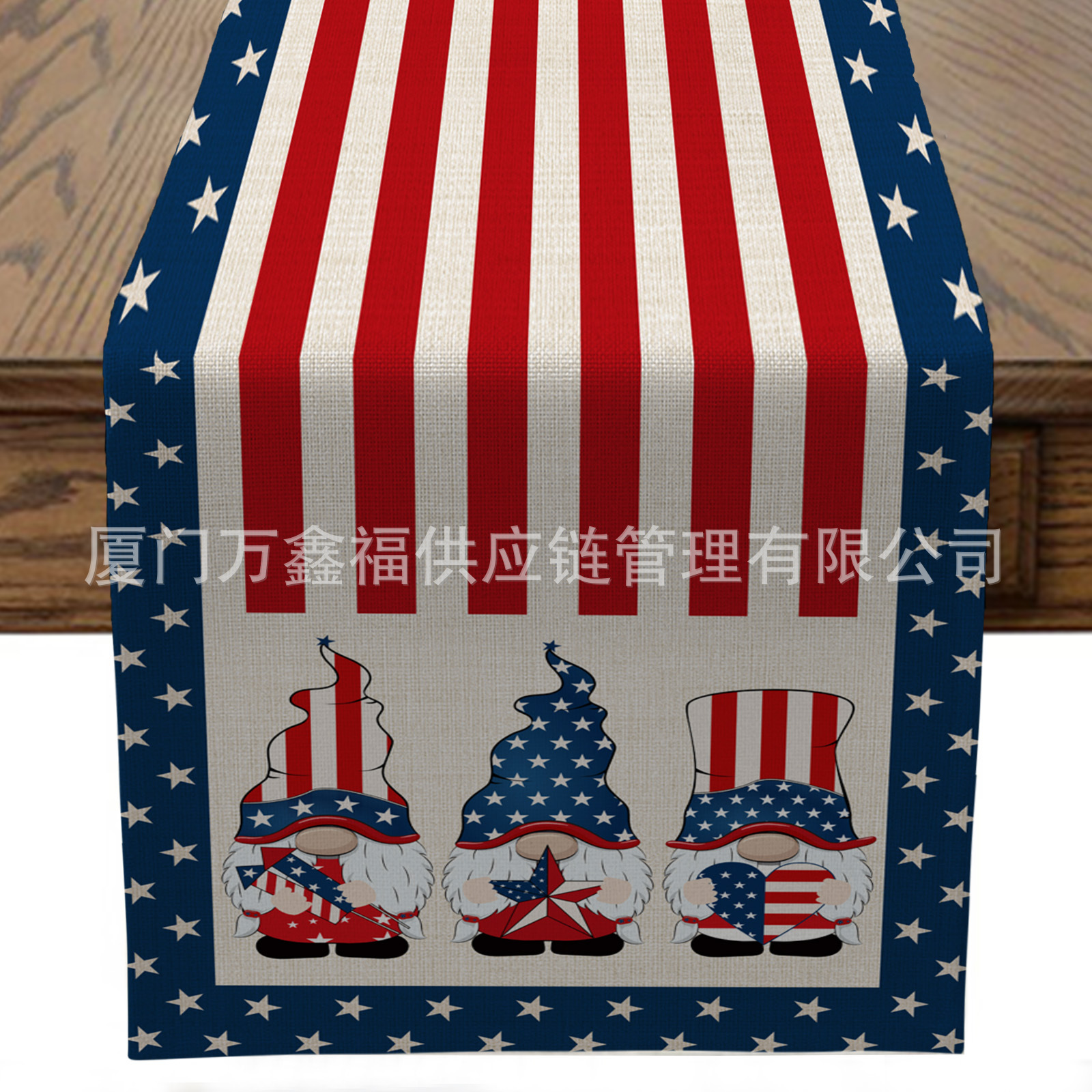 Amazon Foreign Trade New Independence Day Table Runner Dwarf Kitchen Unit Decorative Cotton Linen Tea Table Towel Tablecloth