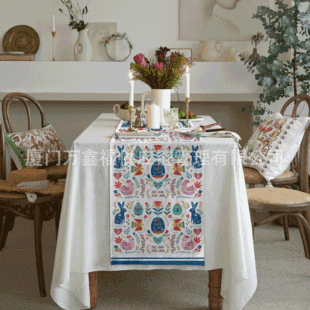 Amazon Foreign Trade New Independence Day Table Runner Dwarf Kitchen Unit Decorative Cotton Linen Tea Table Towel Tablecloth