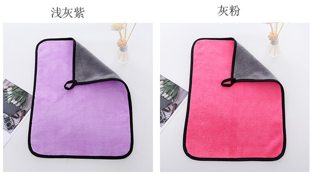 Wholesale Coral Fleece Towel for Wiping Cars Double-Sided Fleece Car Wash Thickened Absorbent Kitchen Cleaning Hand Cleaning Towel Hanging 30*40
