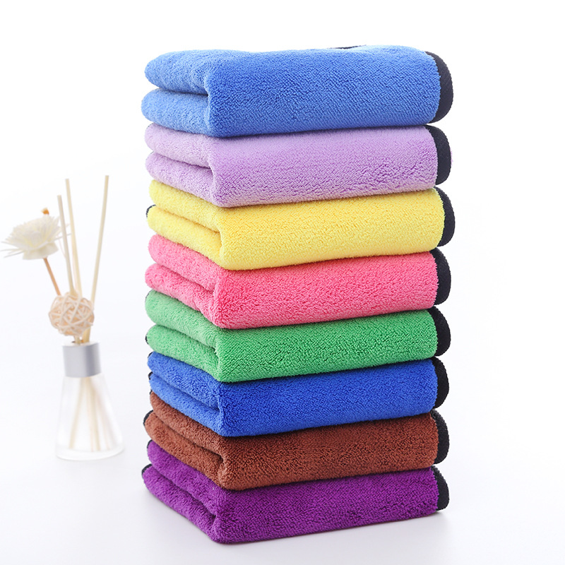 Wholesale Coral Fleece Towel for Wiping Cars Double-Sided Fleece Car Wash Thickened Absorbent Kitchen Cleaning Hand Cleaning Towel Hanging 30*40
