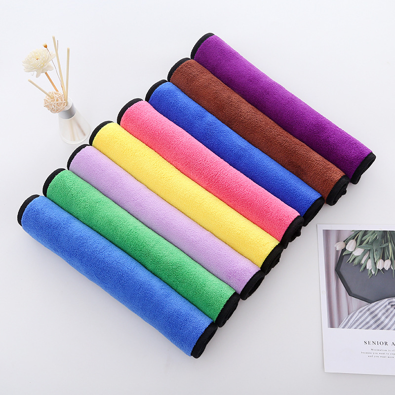 Wholesale Coral Fleece Towel for Wiping Cars Double-Sided Fleece Car Wash Thickened Absorbent Kitchen Cleaning Hand Cleaning Towel Hanging 30*40