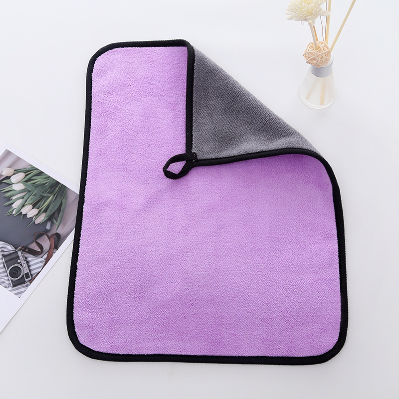 Wholesale Coral Fleece Towel for Wiping Cars Double-Sided Fleece Car Wash Thickened Absorbent Kitchen Cleaning Hand Cleaning Towel Hanging 30*40