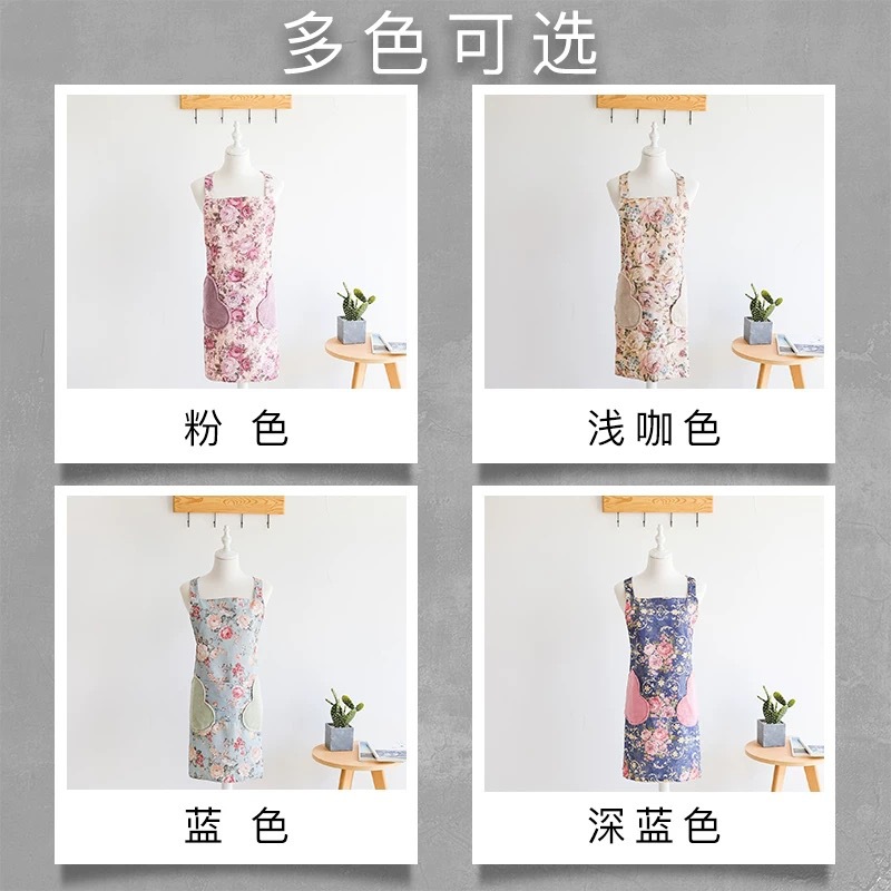 Korean style kitchen towel apron double layer waterproof rural style can wipe hand apron anti - oil and anti - pollution apron