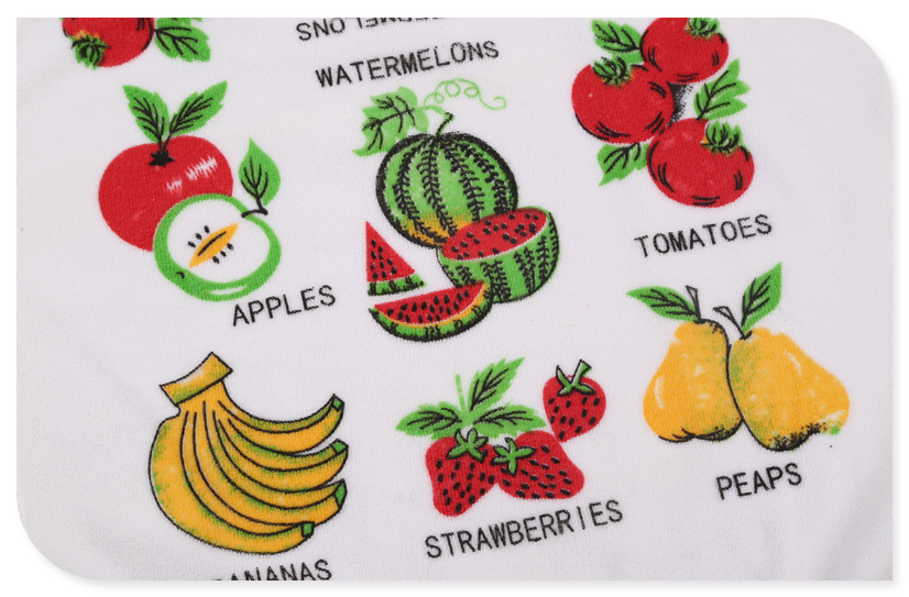 Factory direct sale ultra fine print tea towel flower fruit teapot tea towel kitchen towel.