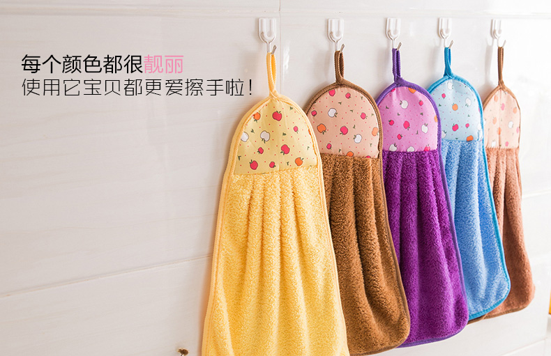 Hand Towel Wholesale Coral Fleece Thickened Cute Cartoon Towel Hanging Hanging Child Absorbent Kitchen Customization Hand Towel