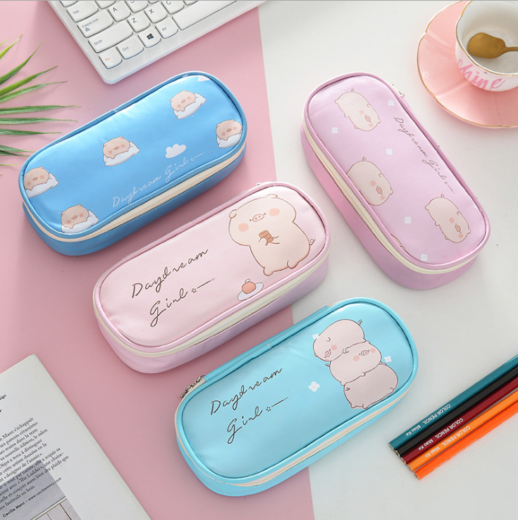 Stationery bag pencil bag student pencil box pencil box multi-functional pencil bag PU pen bag