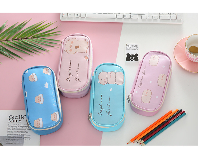 Stationery bag pencil bag student pencil box pencil box multi-functional pencil bag PU pen bag Stationery bag pencil bag student pencil box pencil box multi-functional pencil bag PU pen bag
