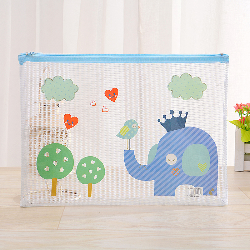 Rui li office stationery A5 pull chain envelope to transparent PVC elephant custom wholesale paper pen bag manufacturer