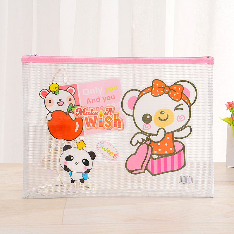 Rui li office stationery A5 pull chain envelope to transparent PVC elephant custom wholesale paper pen bag manufacturer