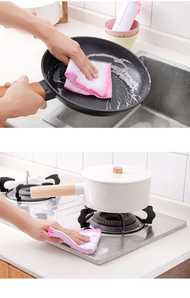 1364 Kitchen 5-Layer Quilted Dishcloth Tablecloth Rag Cotton Yarn Dish Towel Small Square Towel Rag Single Piece