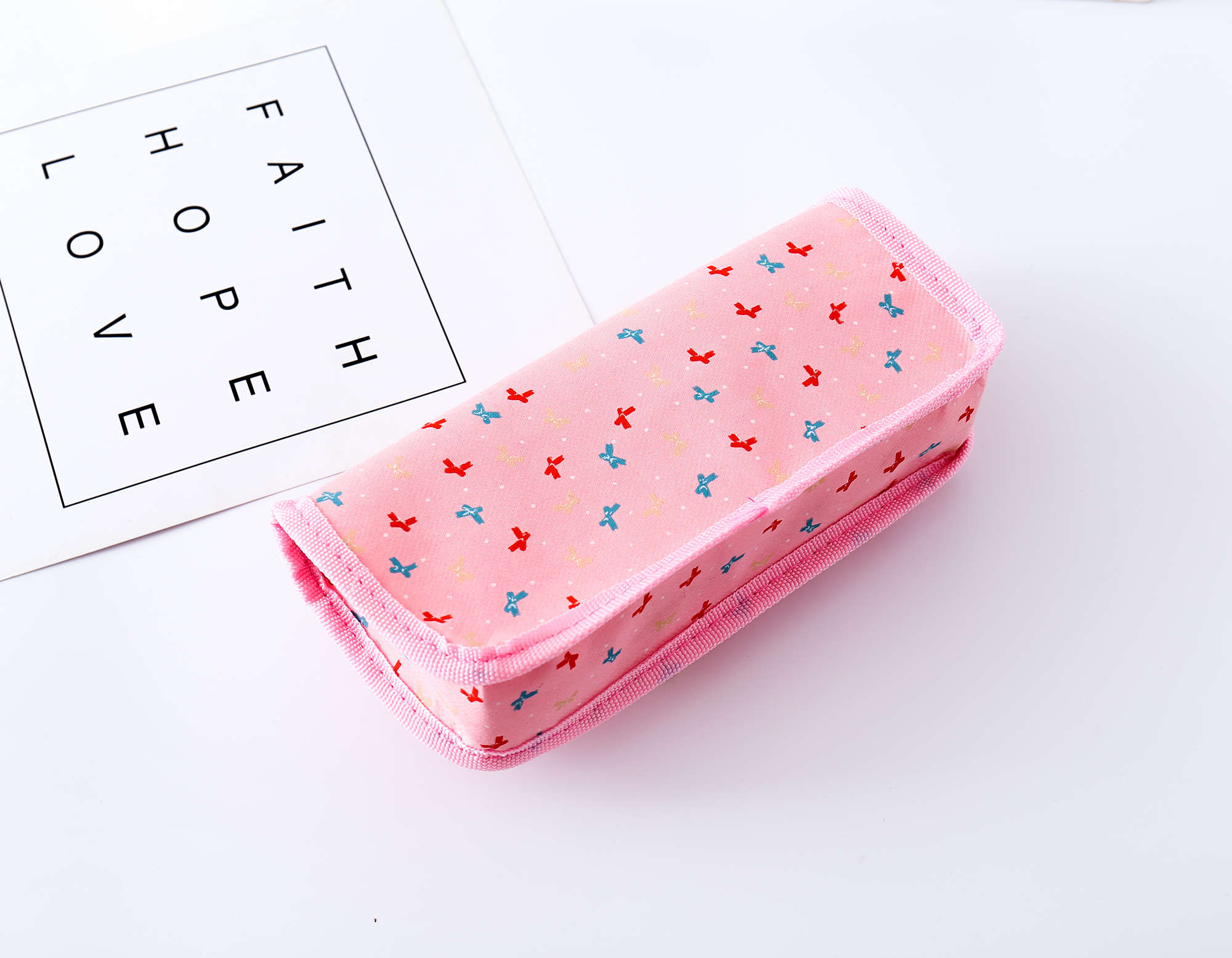 Rayleigh Stationery Bunny head Butterfly Pen bag Female Secondary school students Simple Large Capacity creative writing case primary and Secondary school students