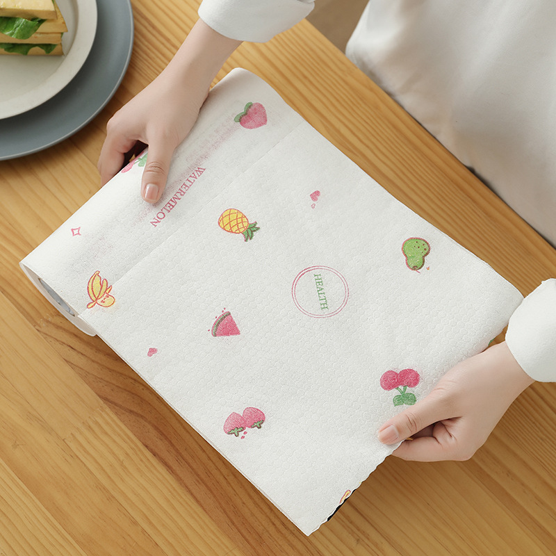 Thickened Lazy Rag Disposable Dishcloth Wet and Dry Dual-Use Kitchen Roll Paper Household Dish Towel Household Cleaning Tissue
