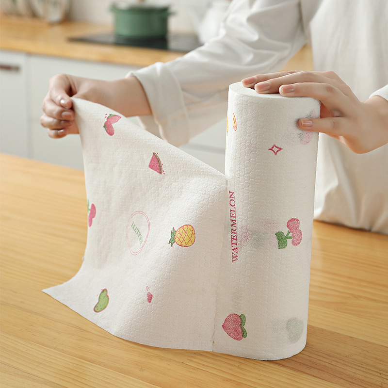 Thickened Lazy Rag Disposable Dishcloth Wet and Dry Dual-Use Kitchen Roll Paper Household Dish Towel Household Cleaning Tissue