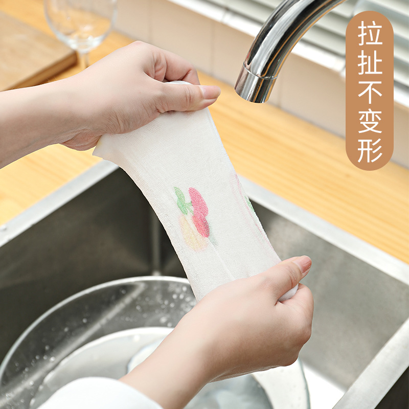 Thickened Lazy Rag Disposable Dishcloth Wet and Dry Dual-Use Kitchen Roll Paper Household Dish Towel Household Cleaning Tissue